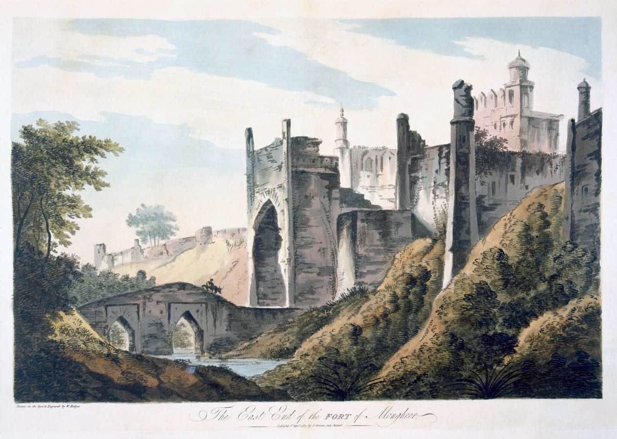 El extremo este del fuerte de Mongheer, 1787 de William Hodges