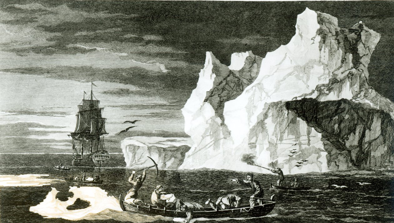 Las islas de hielo el 9 de enero de 1773, grabado por B. T. Pouney, 31 de febrero de 1777 de William Hodges