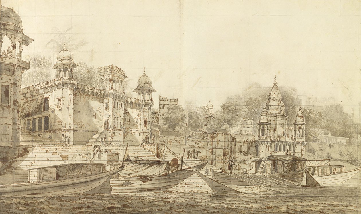 Vista de parte de la ciudad de Benarés, c.1781 de William Hodges