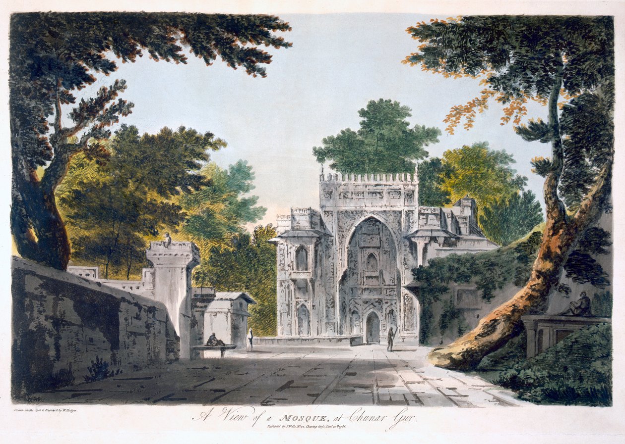 Vista de una mezquita en Chunar Gur, 1786 de William Hodges