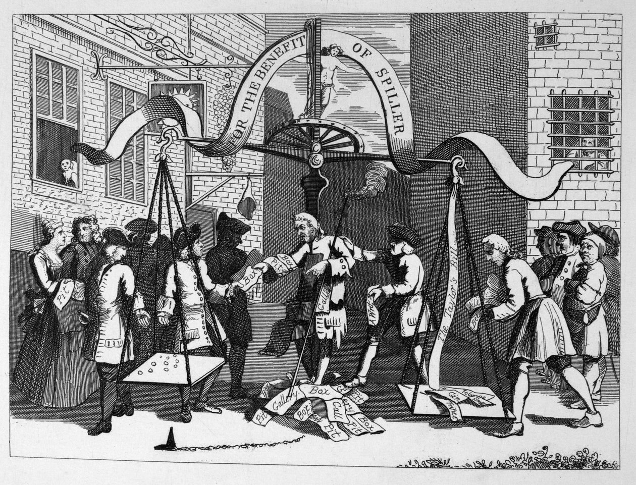 (Entrada) para el beneficio de (James) Spiller (el actor) de William Hogarth
