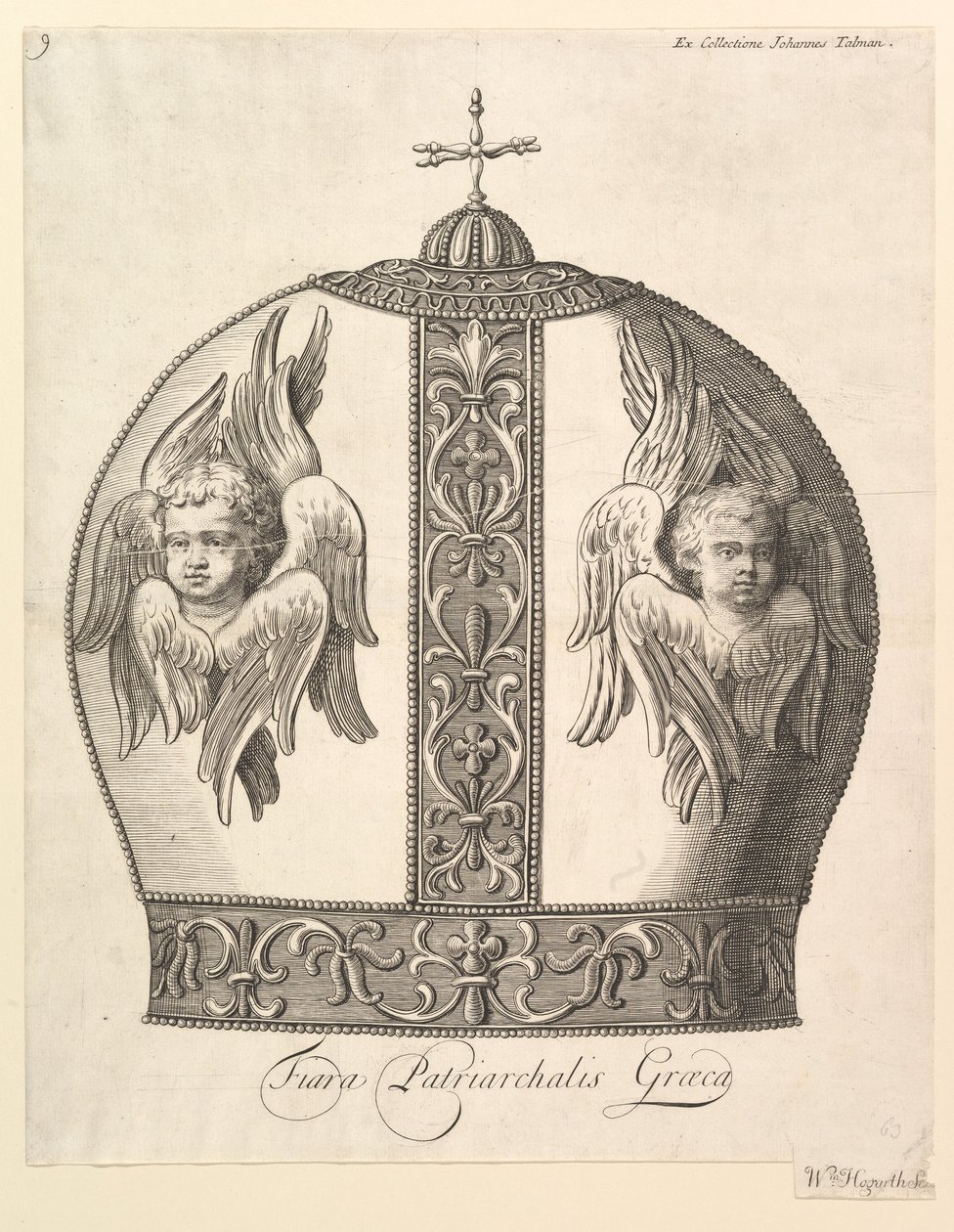 Una corona patriarcal griega - Tiara Patriarchalis Graeca Aubry de La Mottrayes Travels de William Hogarth