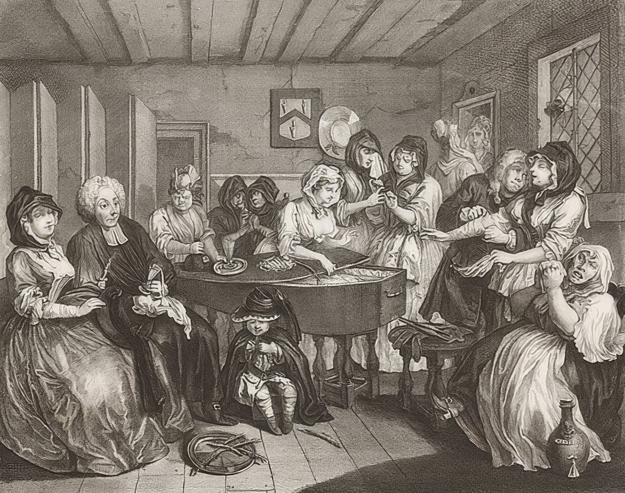 El progreso de una ramera. Lámina 6: El funeral. 1732 de William Hogarth
