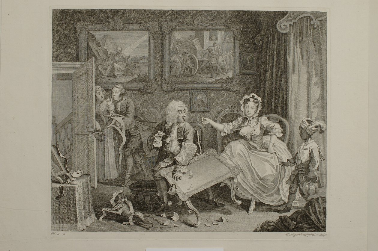 La trayectoria de una ramera: Lámina 2 de William Hogarth