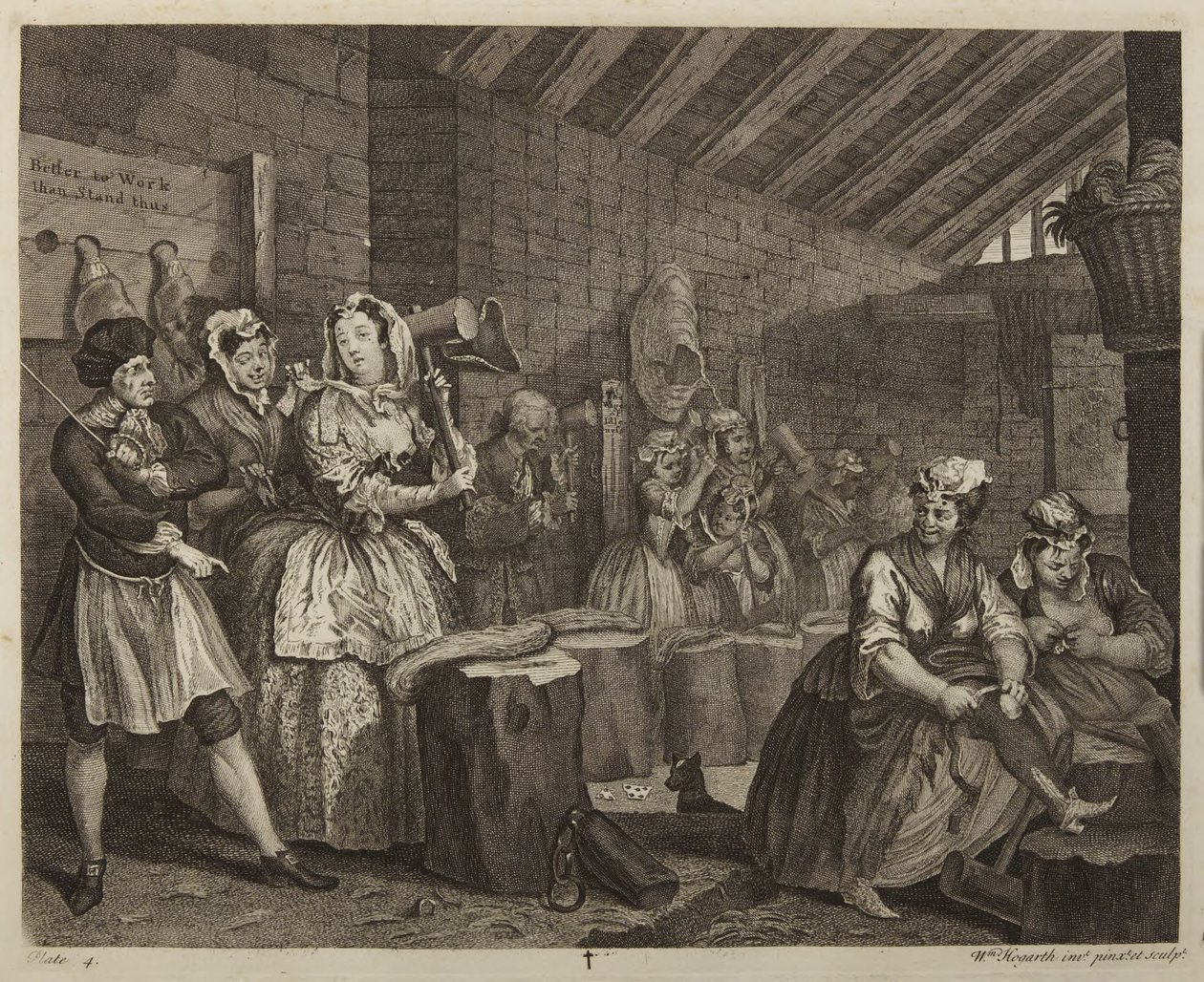 «La trayectoria de una ramera», lámina 4 de William Hogarth