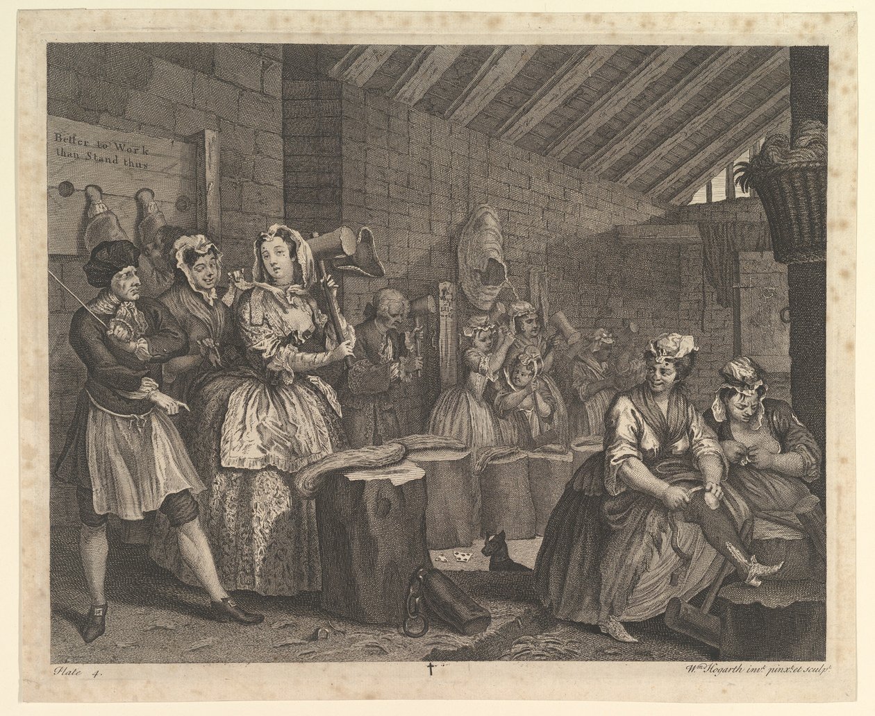 El Progreso de una Prostituta, Placa 4, abril 1732 de William Hogarth