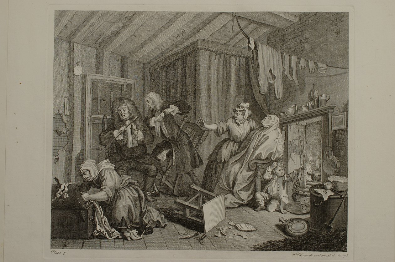 La carrera de una prostituta: lámina 5 de William Hogarth
