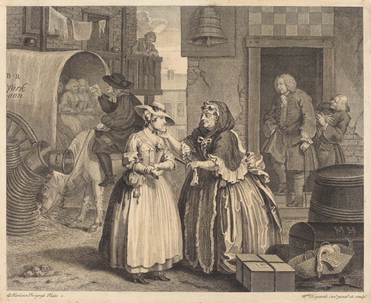 El progreso de una prostituta: pl.1 de William Hogarth