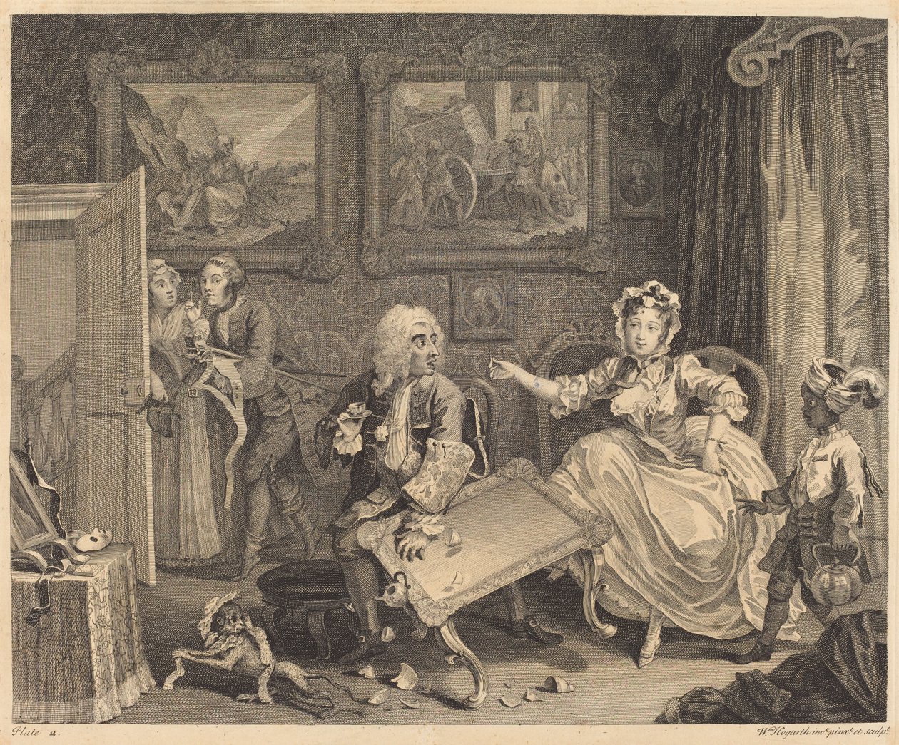 El progreso de una prostituta: pl.2 de William Hogarth