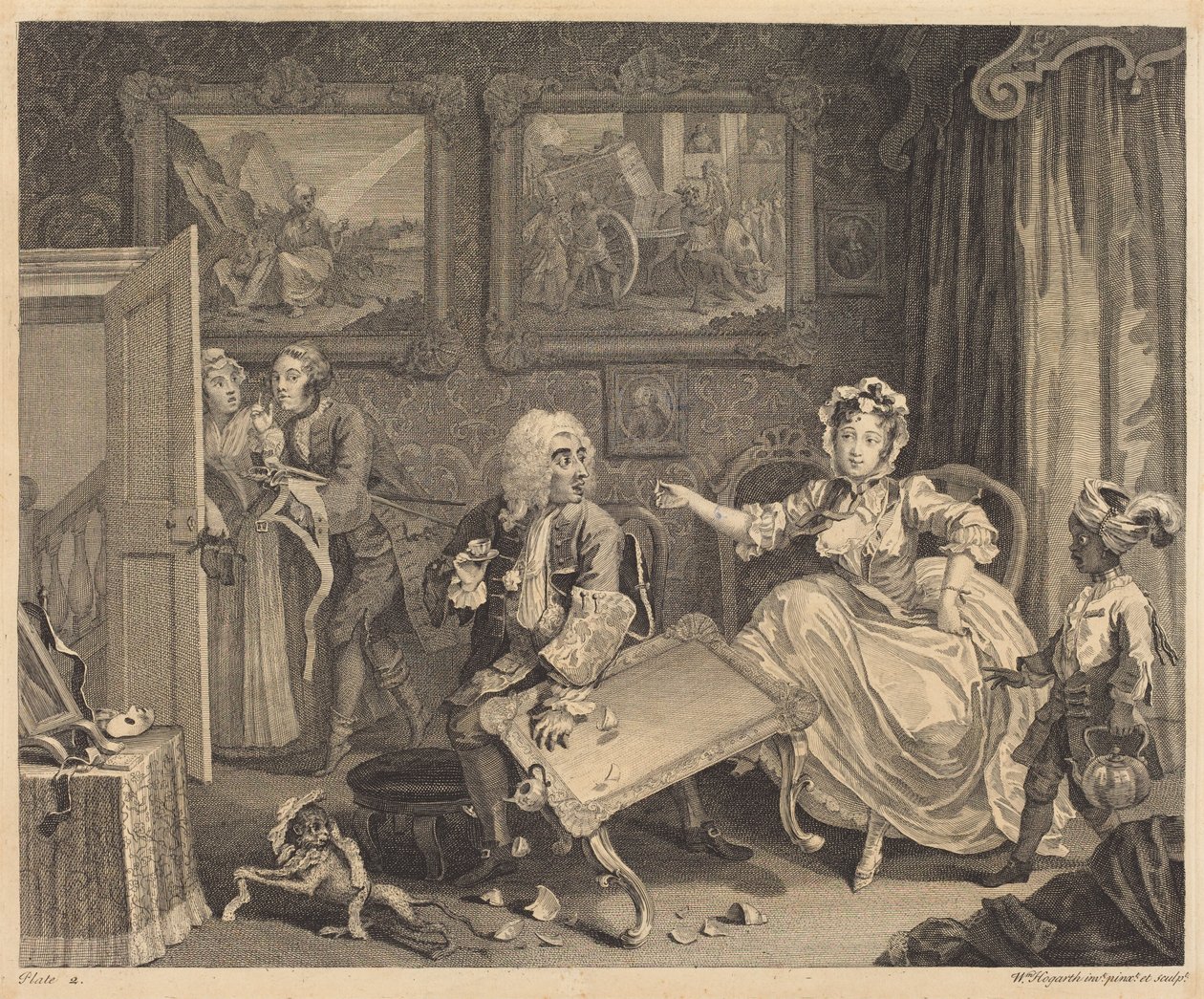 La trayectoria de una ramera: lámina 2 de William Hogarth