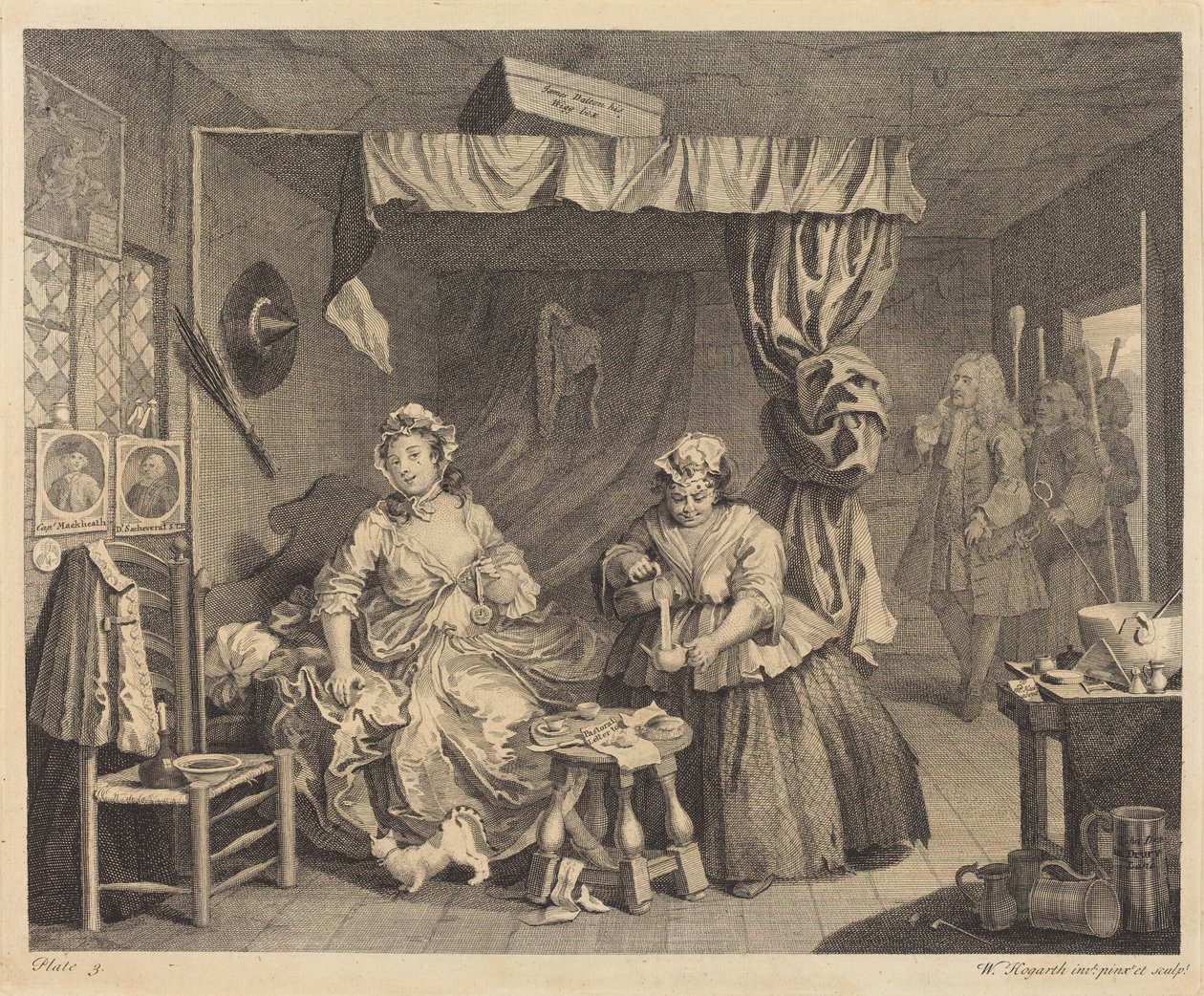 La trayectoria de una ramera: lámina 3 de William Hogarth