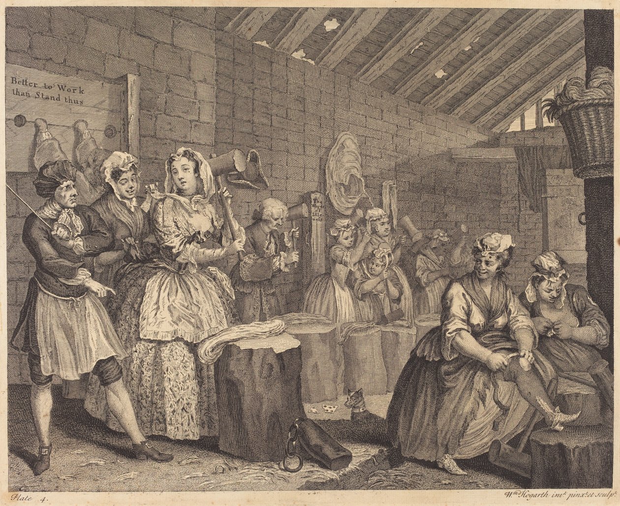 El Progreso de una Prostituta: pl.4 de William Hogarth