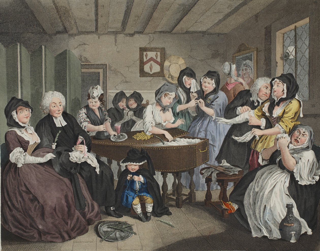 El Progreso de una Prostituta, placa VI, ilustración de 