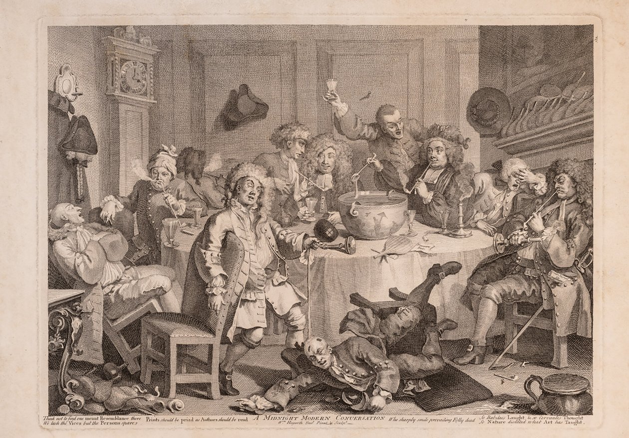 Una conversación moderna a medianoche de William Hogarth