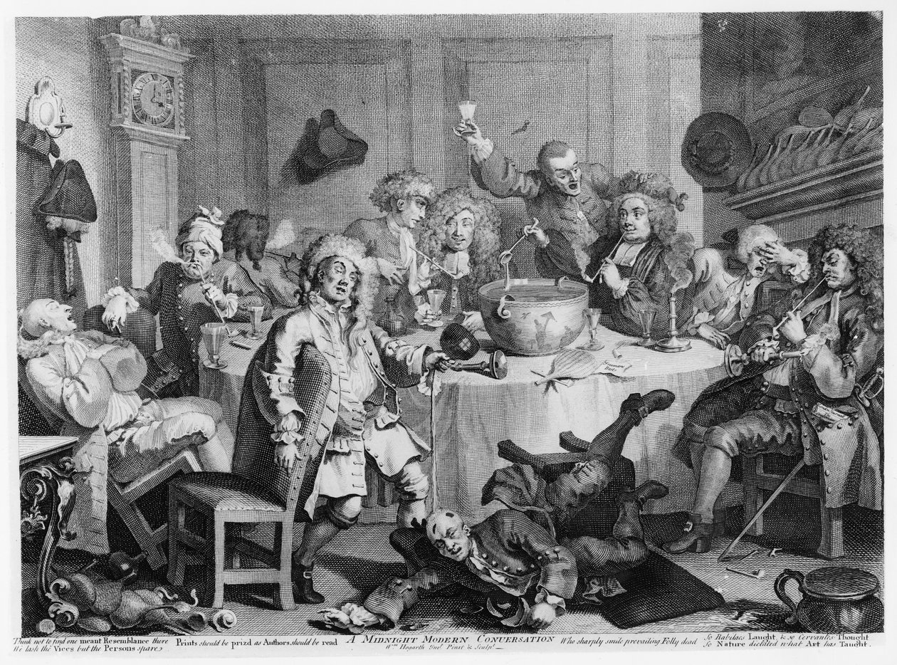 Una conversación moderna a medianoche de William Hogarth