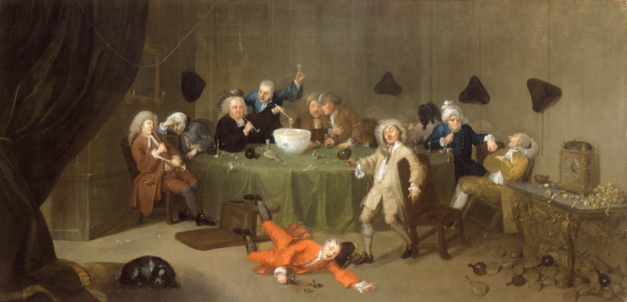 Una conversación moderna a medianoche, c.1732 de William Hogarth