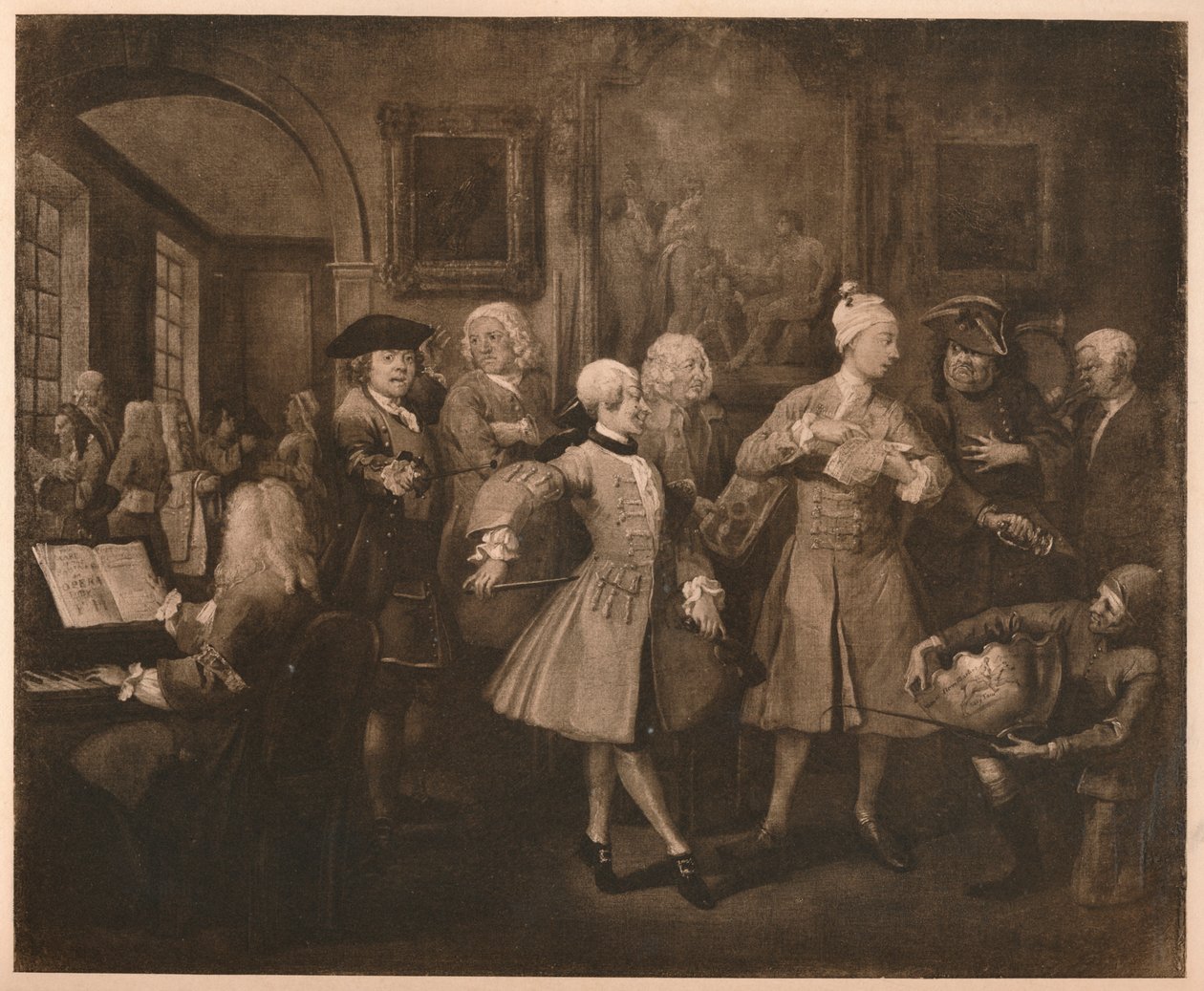 El progreso de un libertino - 2: La levée, 1733 de William Hogarth
