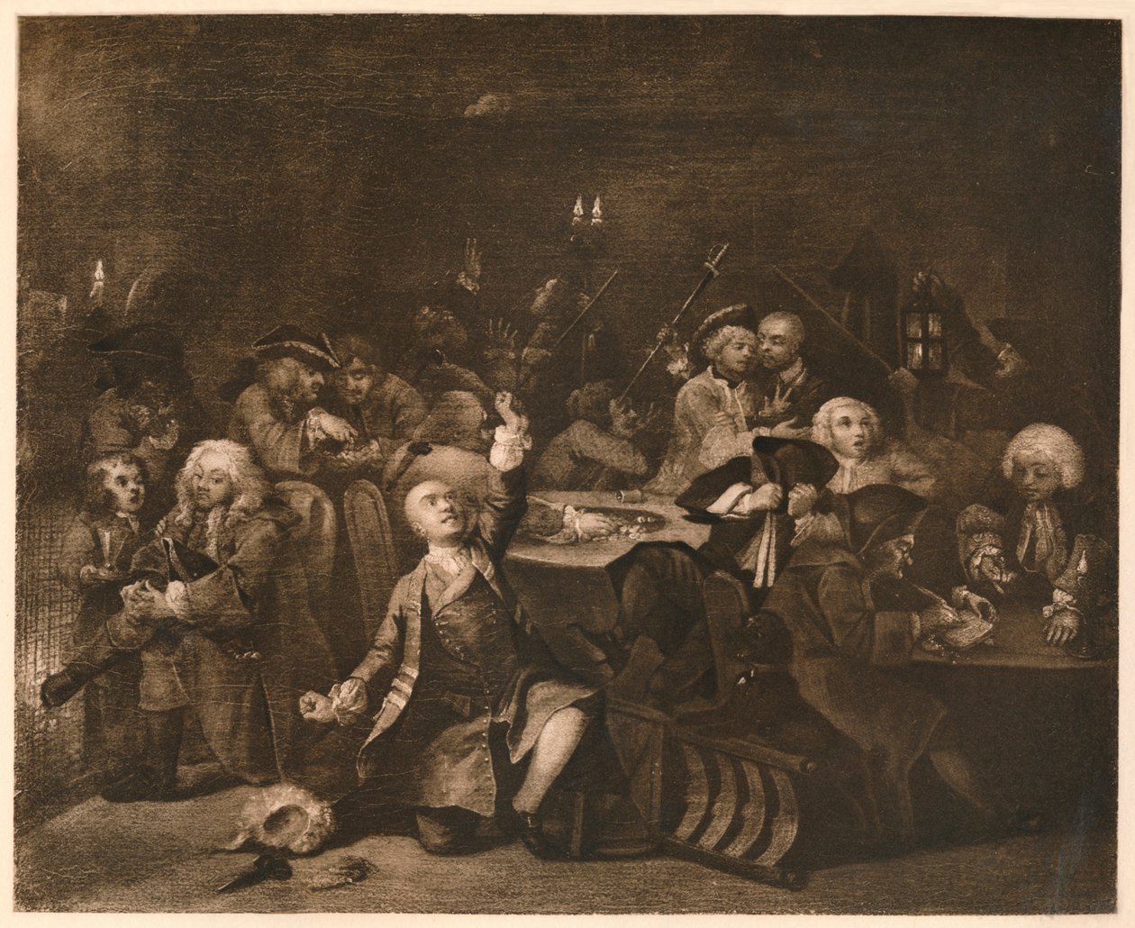El progreso de un libertino - 6: La casa de juego, 1733 de William Hogarth