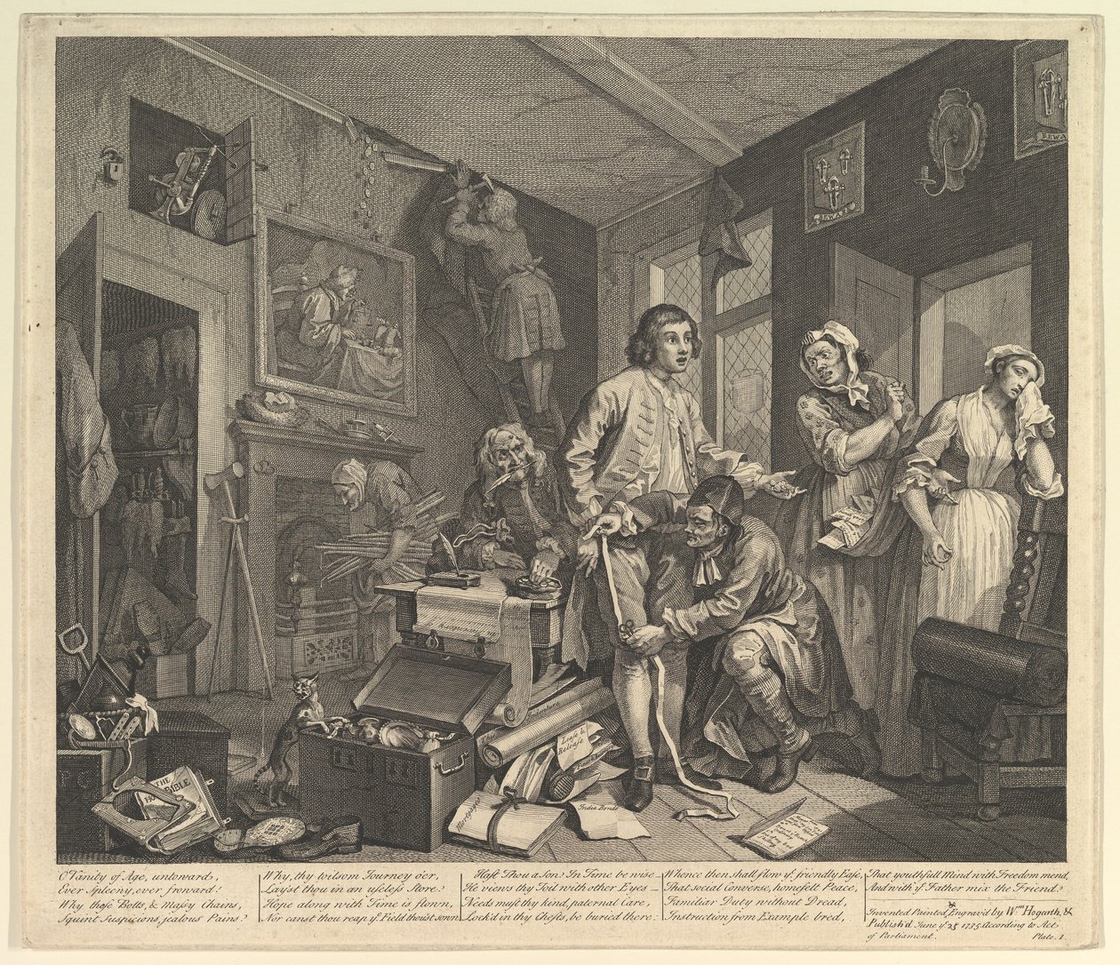 El Progreso de un Libertino, Placa 1 de William Hogarth
