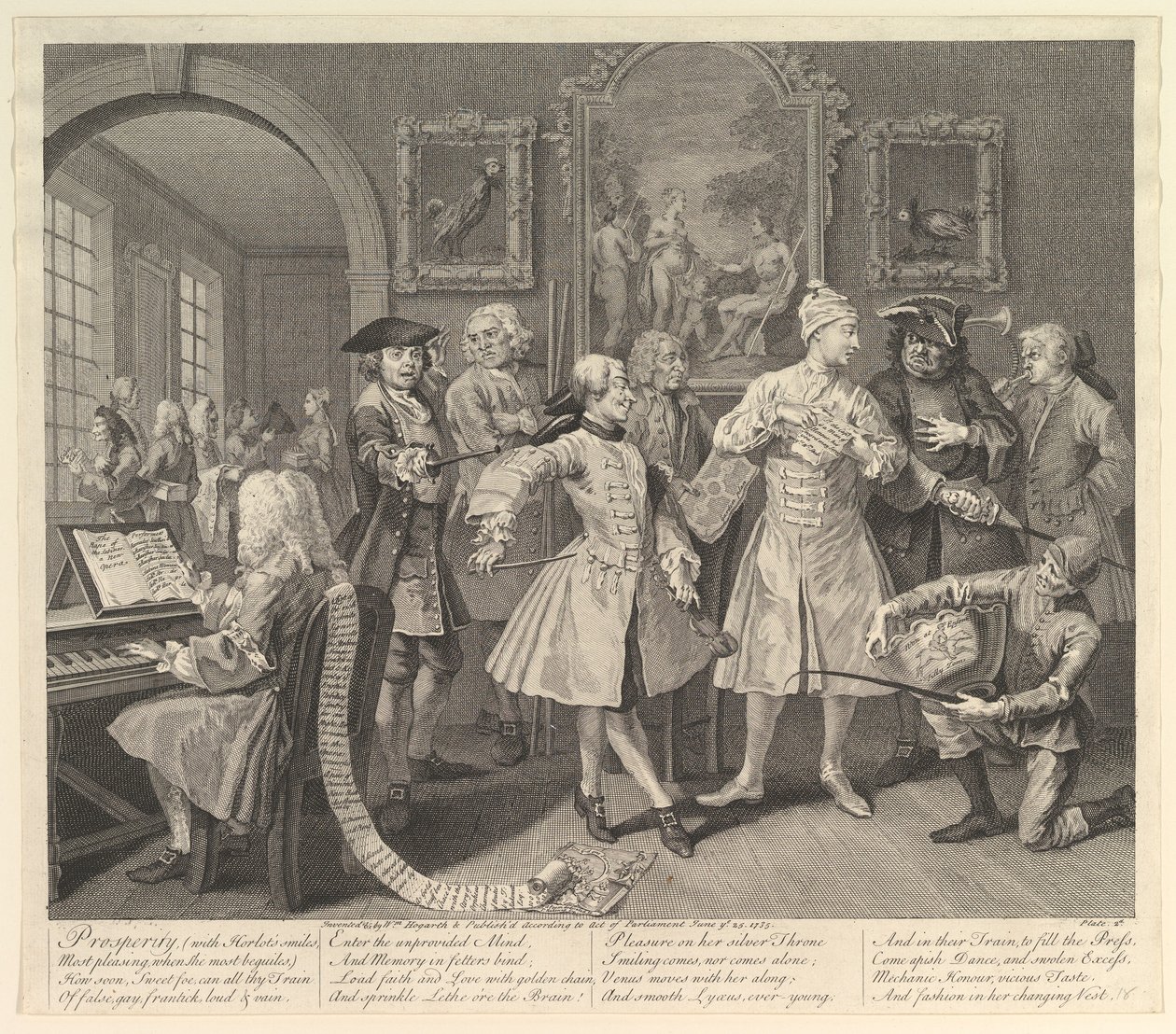 El progreso de un libertino, Placa 2 de William Hogarth