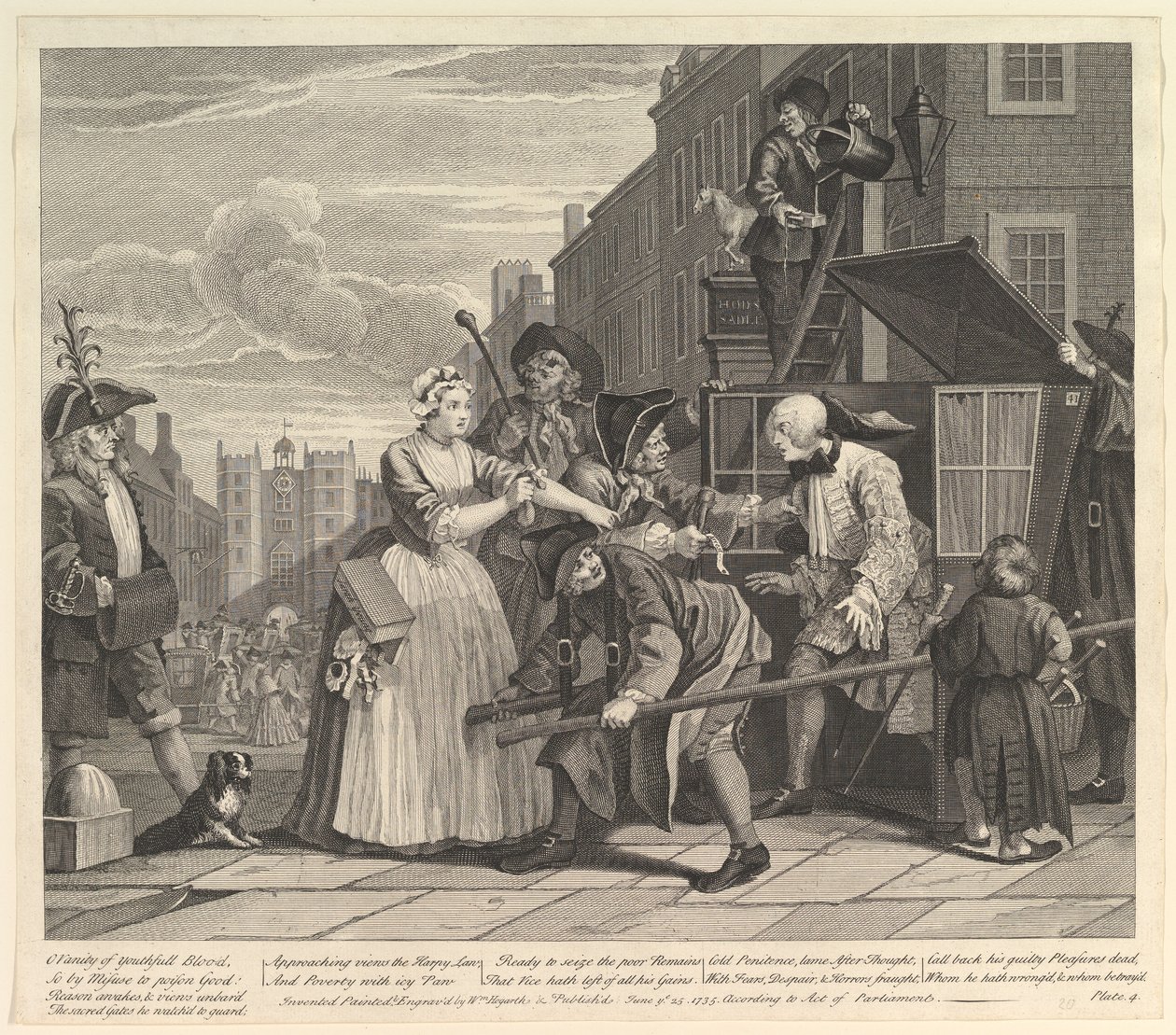 El progreso de un libertino, lámina 4, 25 de junio de 1735 de William Hogarth