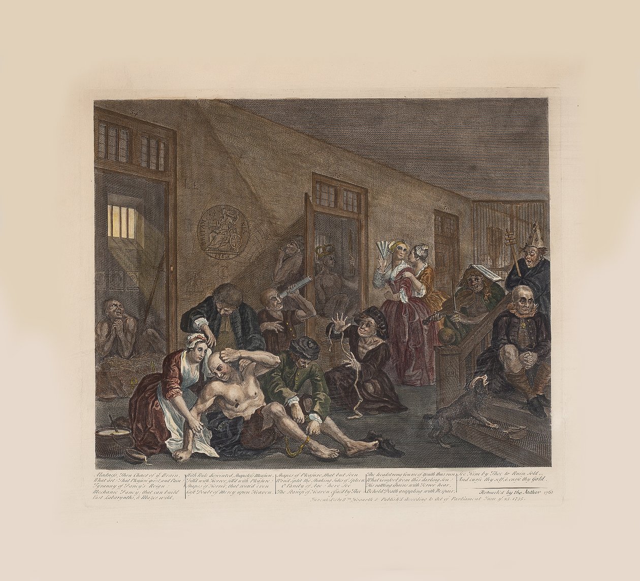 El Progreso de un Libertino, Lámina 8: En el Manicomio, ca 1735 de William Hogarth