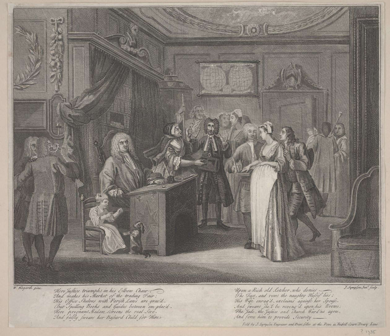 Una Mujer Jurando un Niño a un Ciudadano Grave, c.1730-35 de William Hogarth