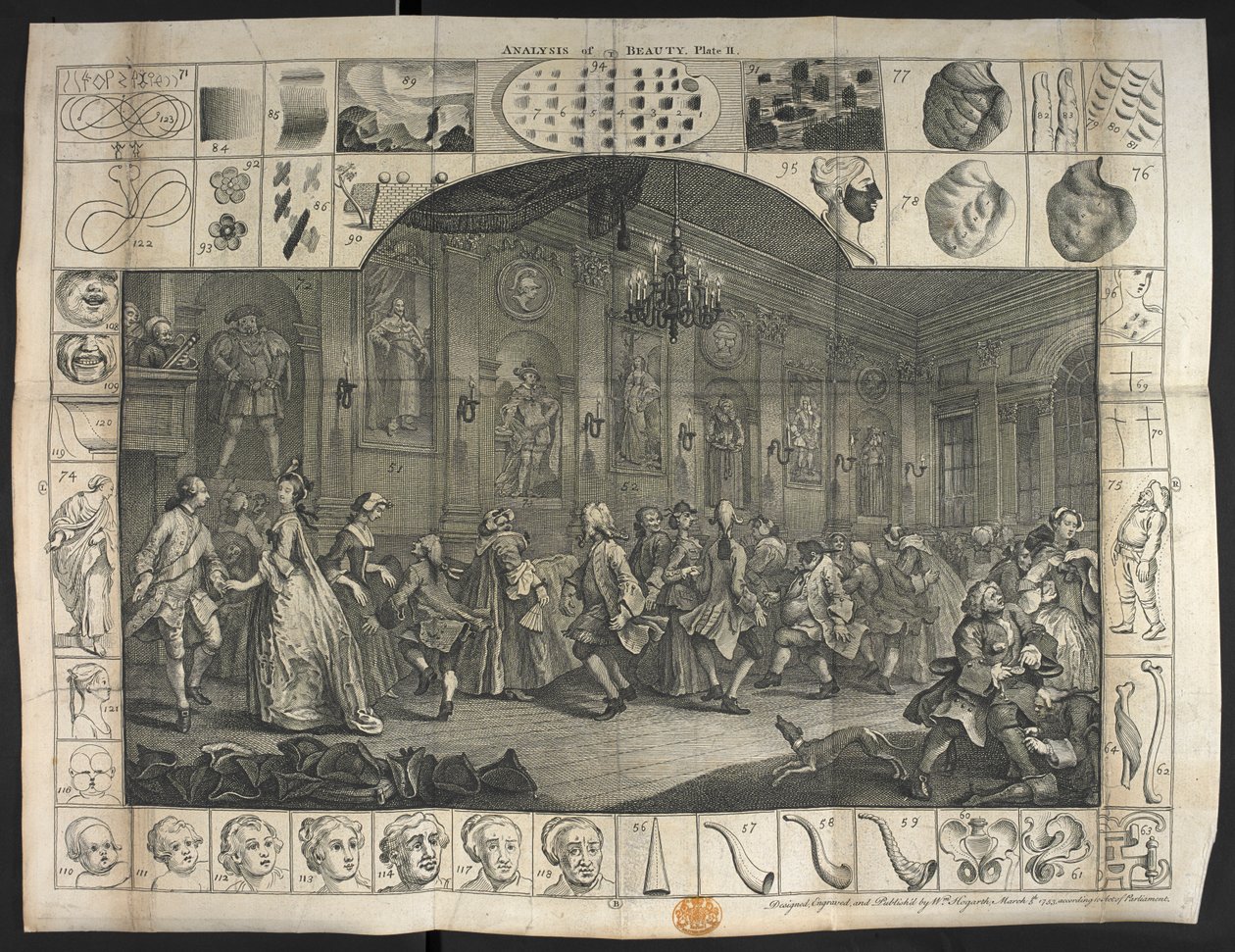 Un gran número de personas bailando de William Hogarth