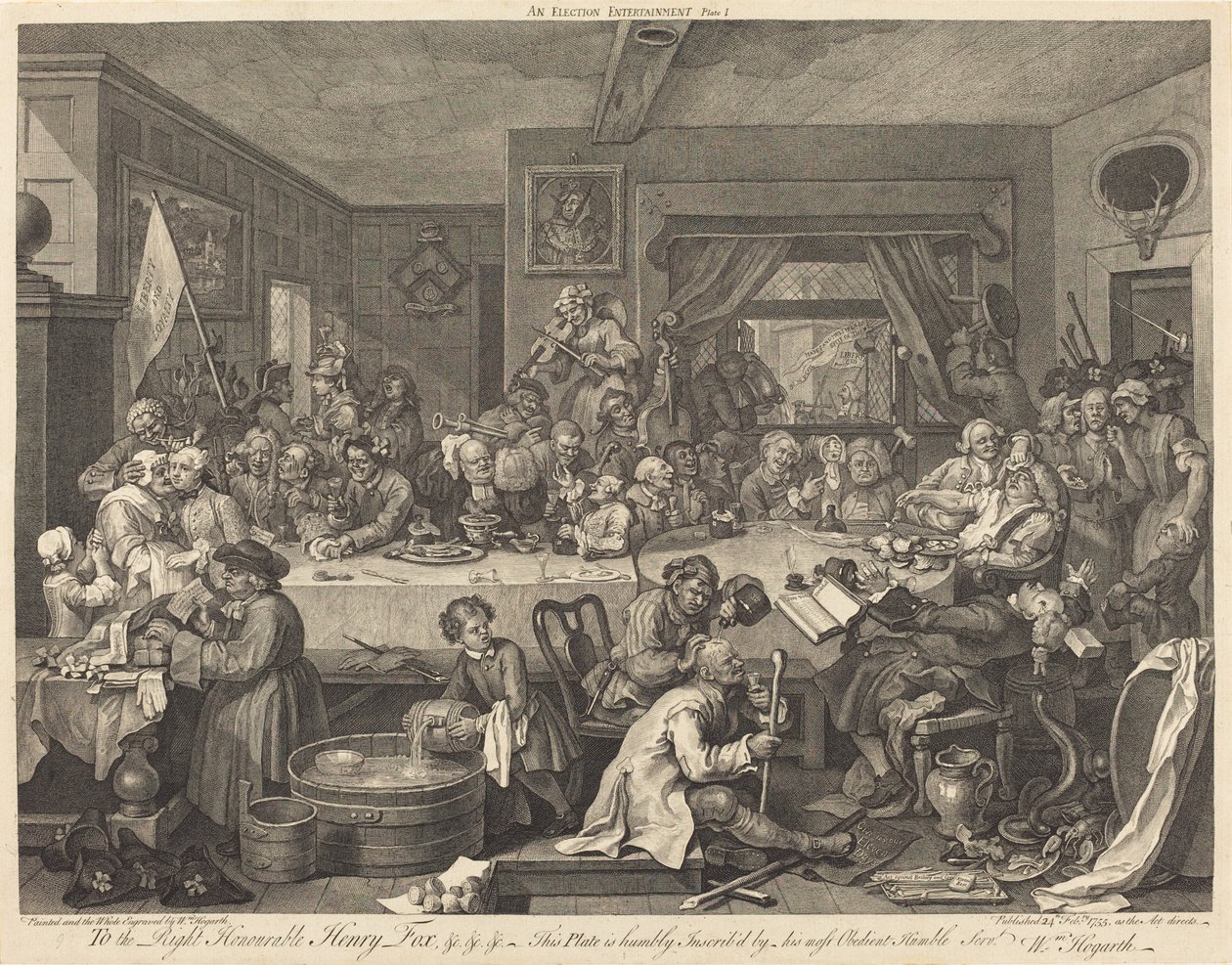 Un Entretenimiento Electoral de William Hogarth