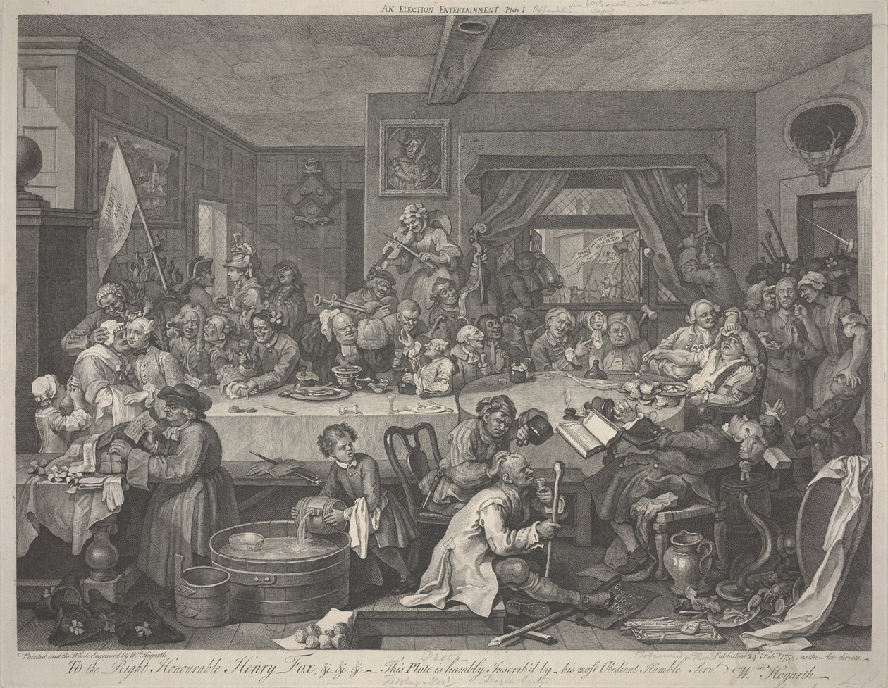 Una Fiesta Electoral de William Hogarth