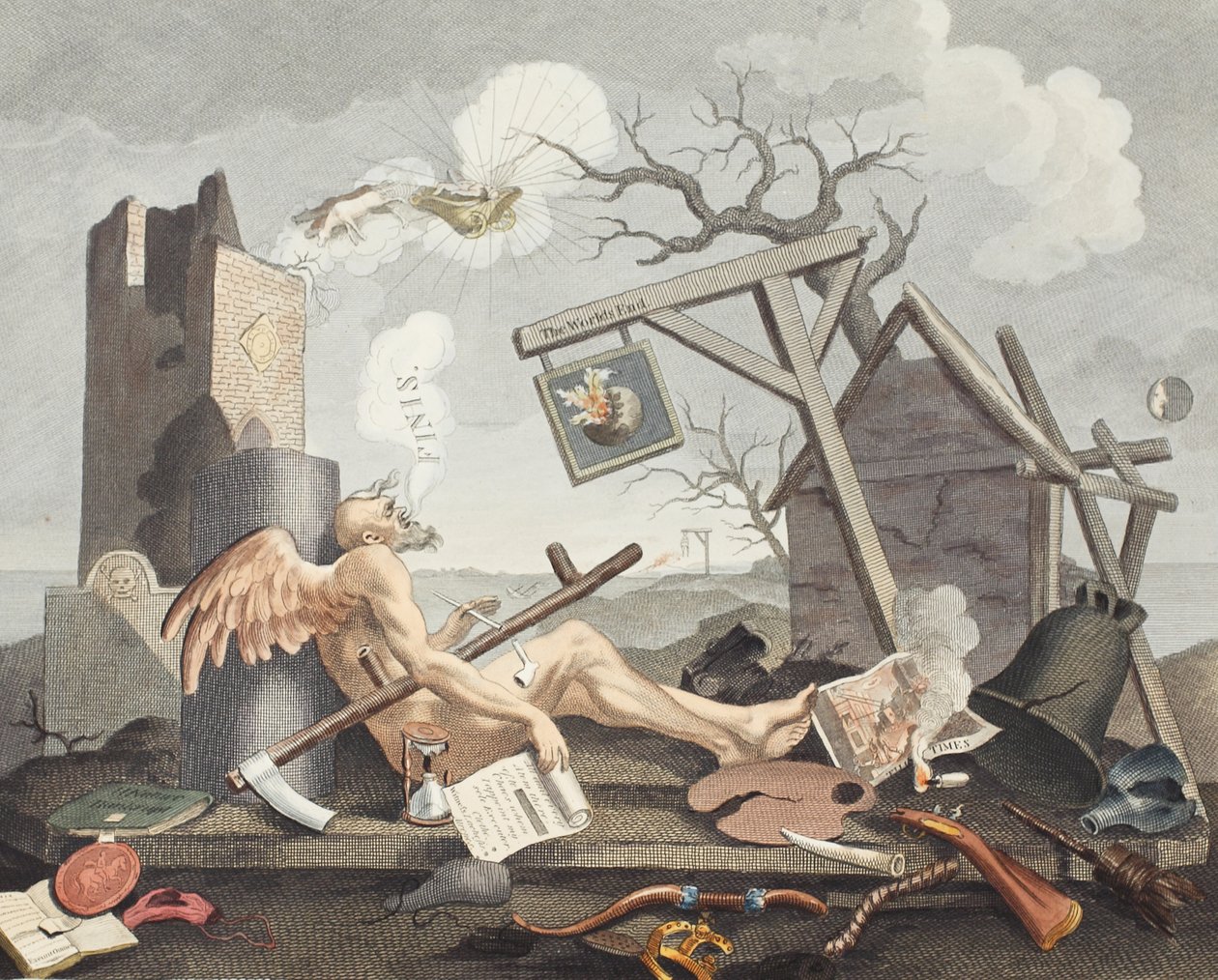 Bathos, manera de hundirse, en pinturas sublimes inscritas a los comerciantes de cuadros oscuros, ilustración de 