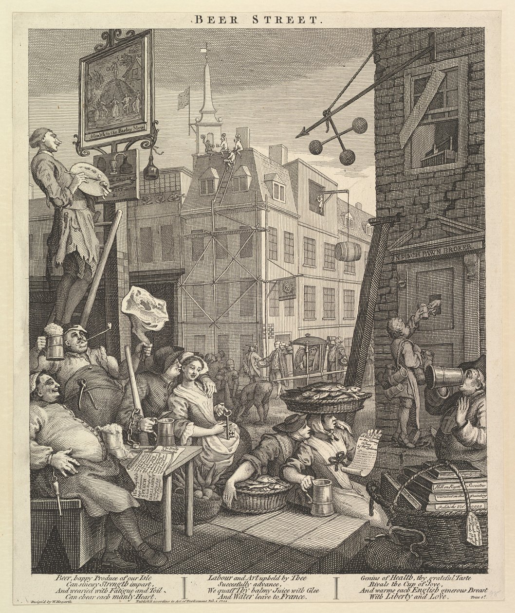 Calle de la Cerveza, 4 de febrero de 1751 de William Hogarth