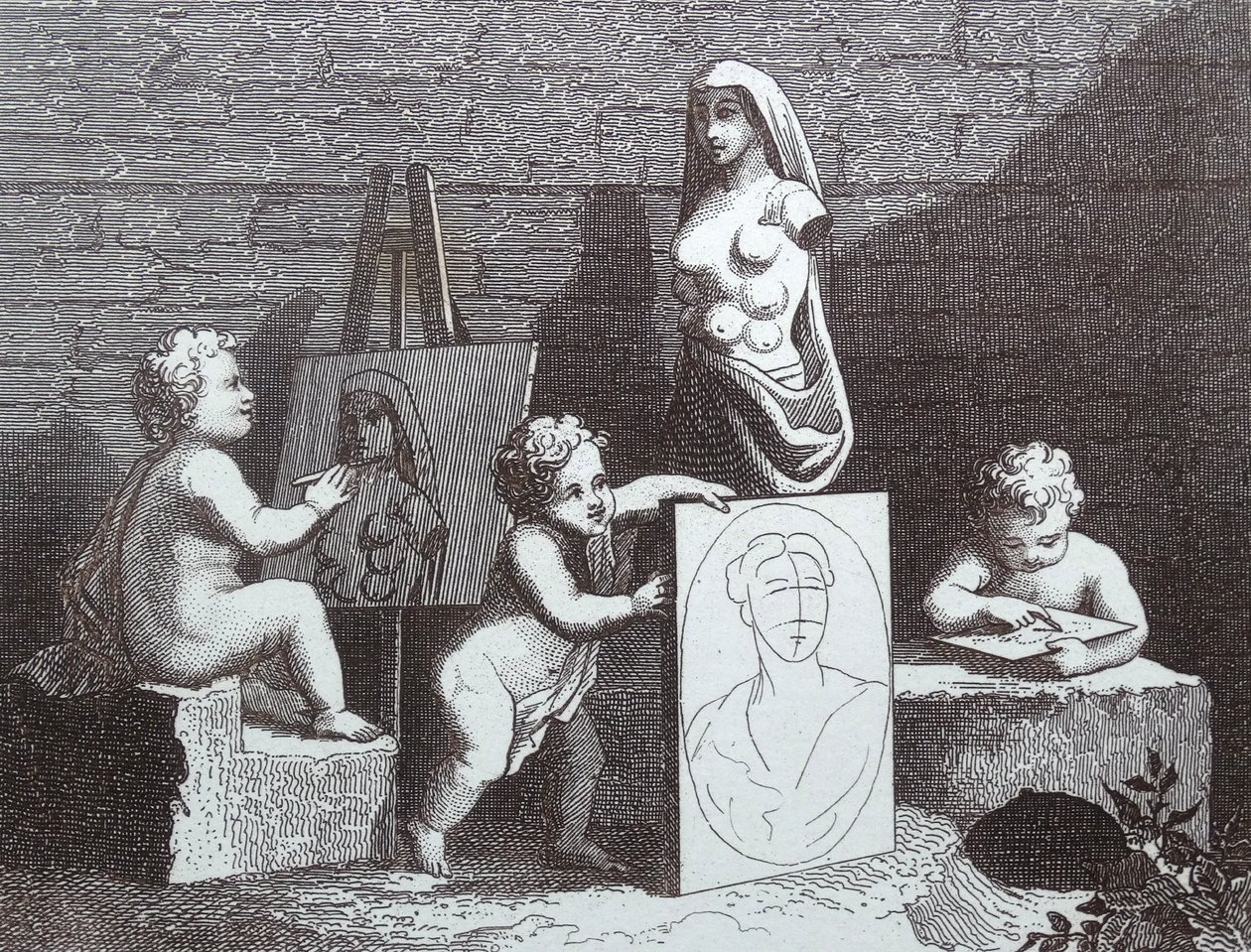 Niños espiando la naturaleza de William Hogarth