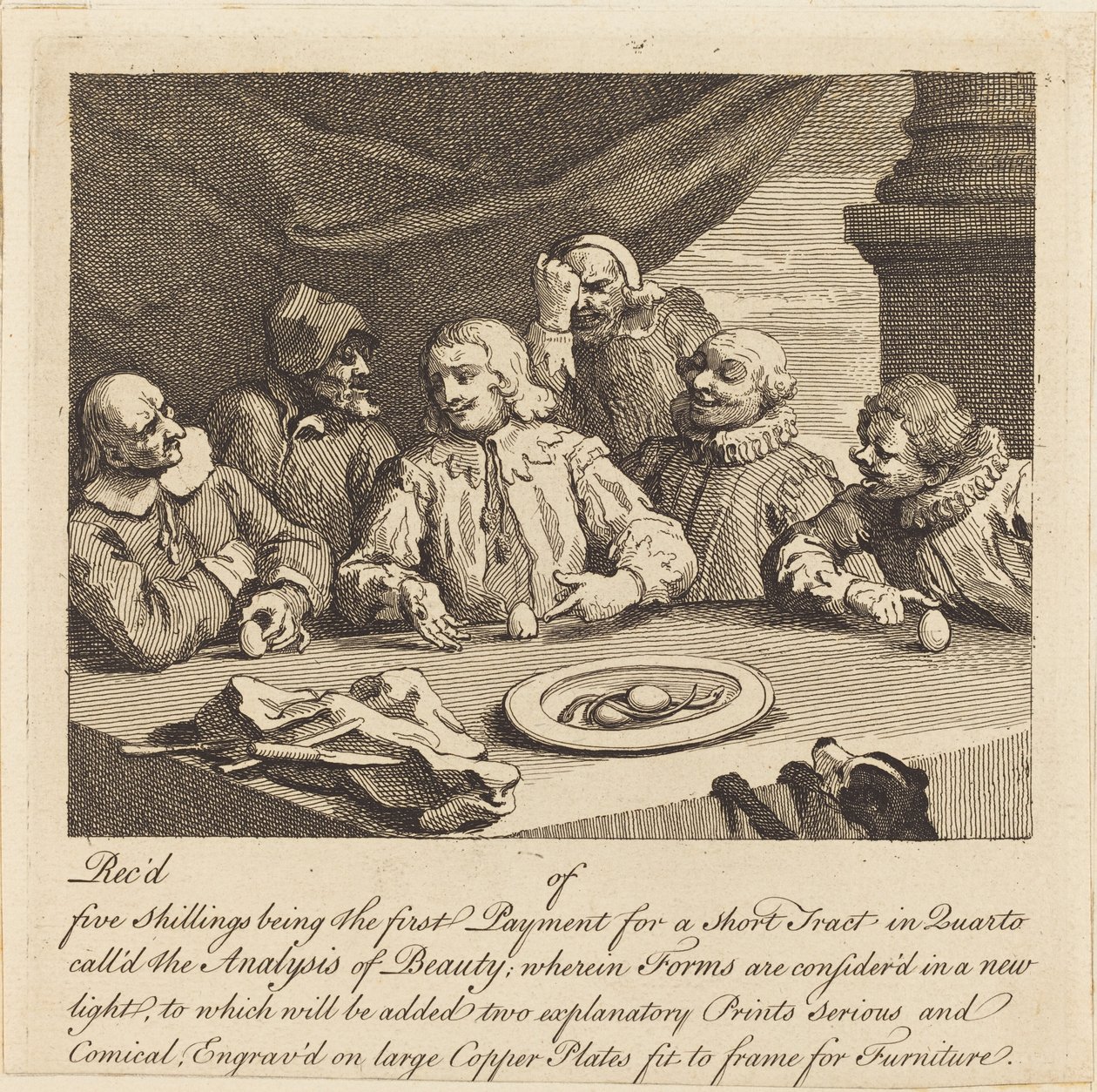 Colón rompiendo el huevo de William Hogarth