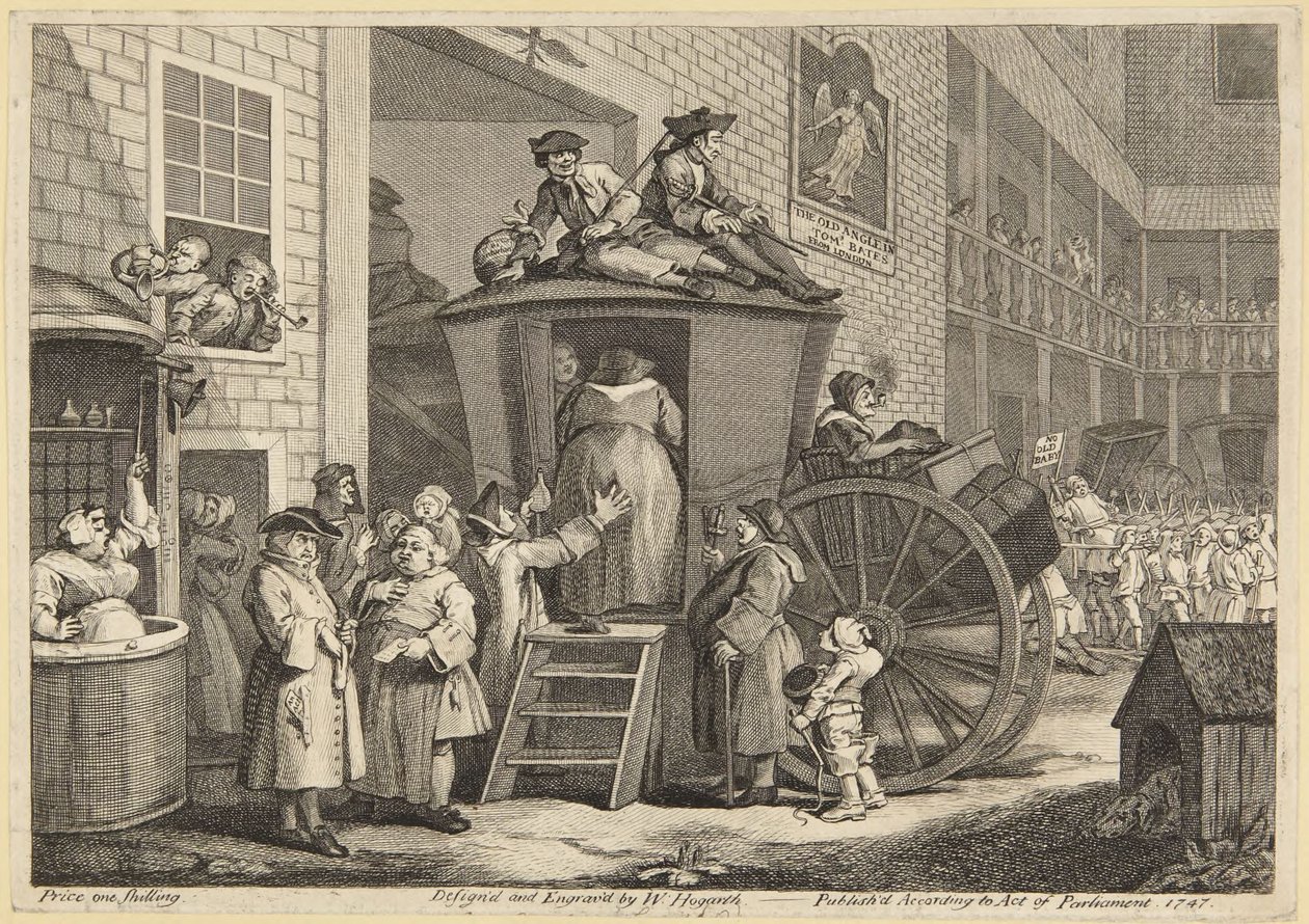 Patio de una posada rural de William Hogarth