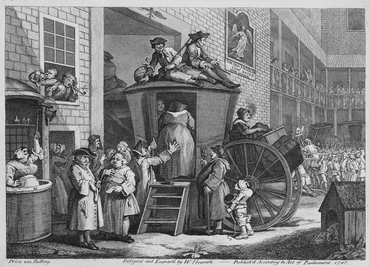Patio de la posada rural, 1747 de William Hogarth