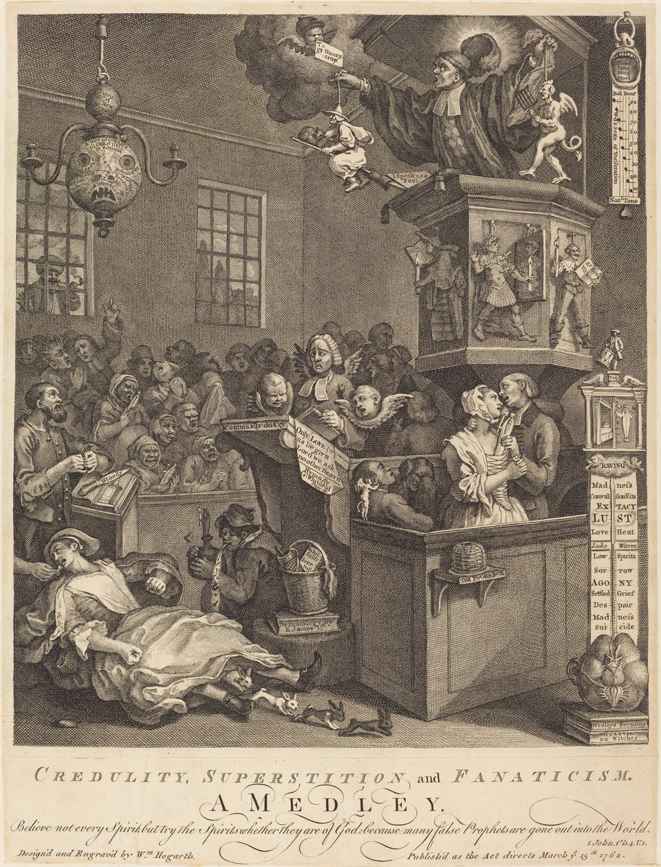Credulidad, superstición y fanatismo de William Hogarth