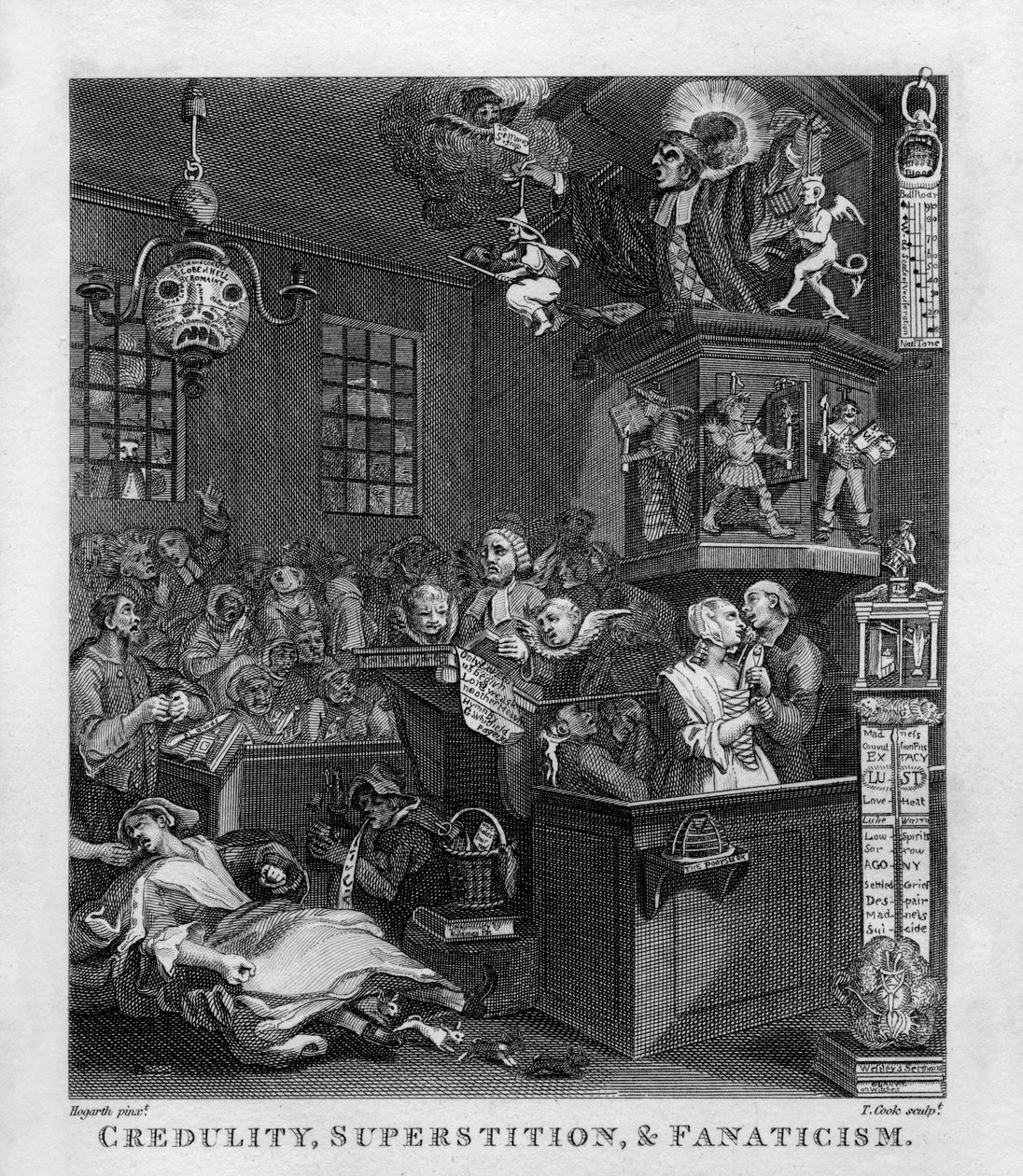 Credulidad, superstición y fanatismo de William Hogarth