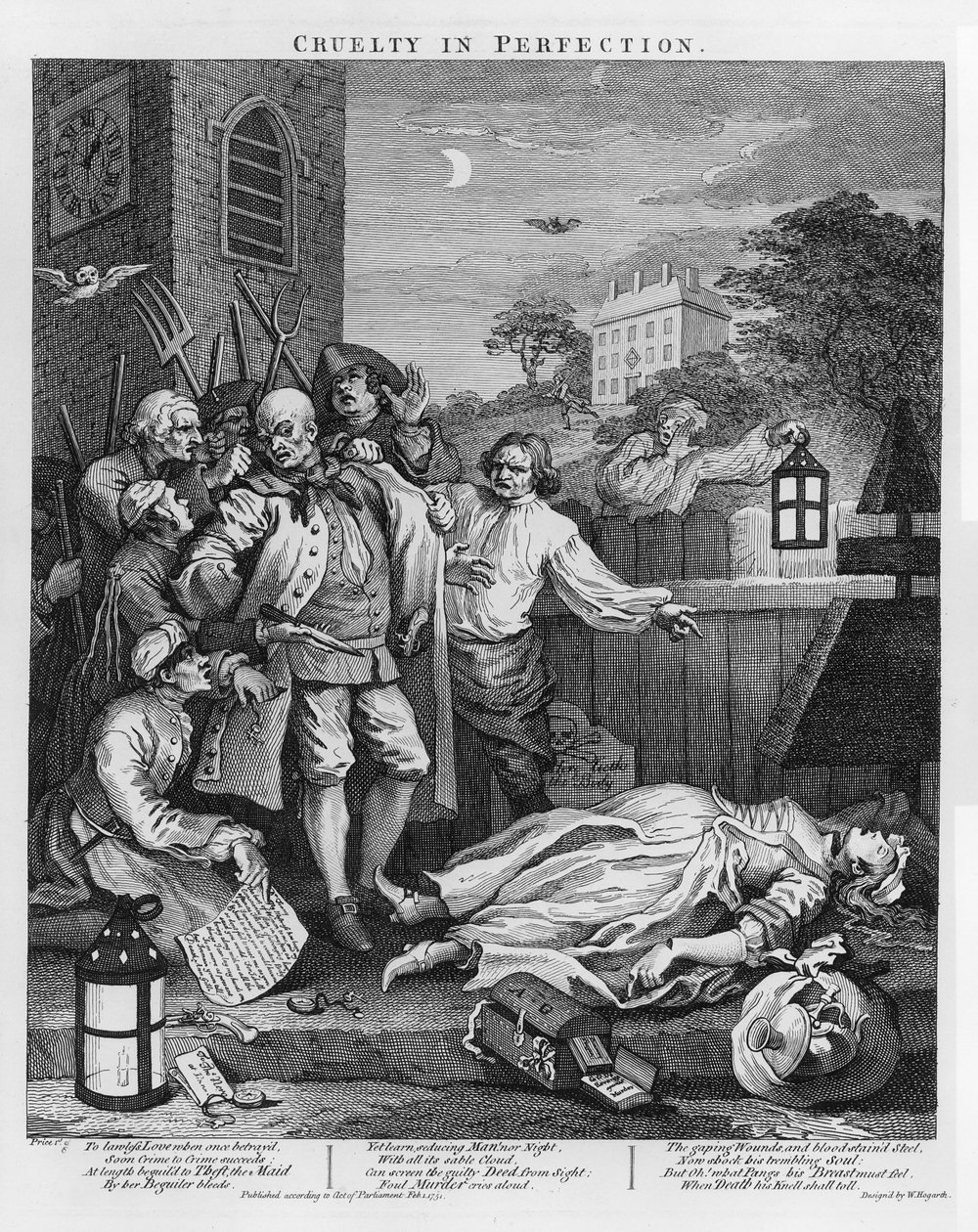 Crueldad en perfección, de Las cuatro etapas de la crueldad, 1751 de William Hogarth