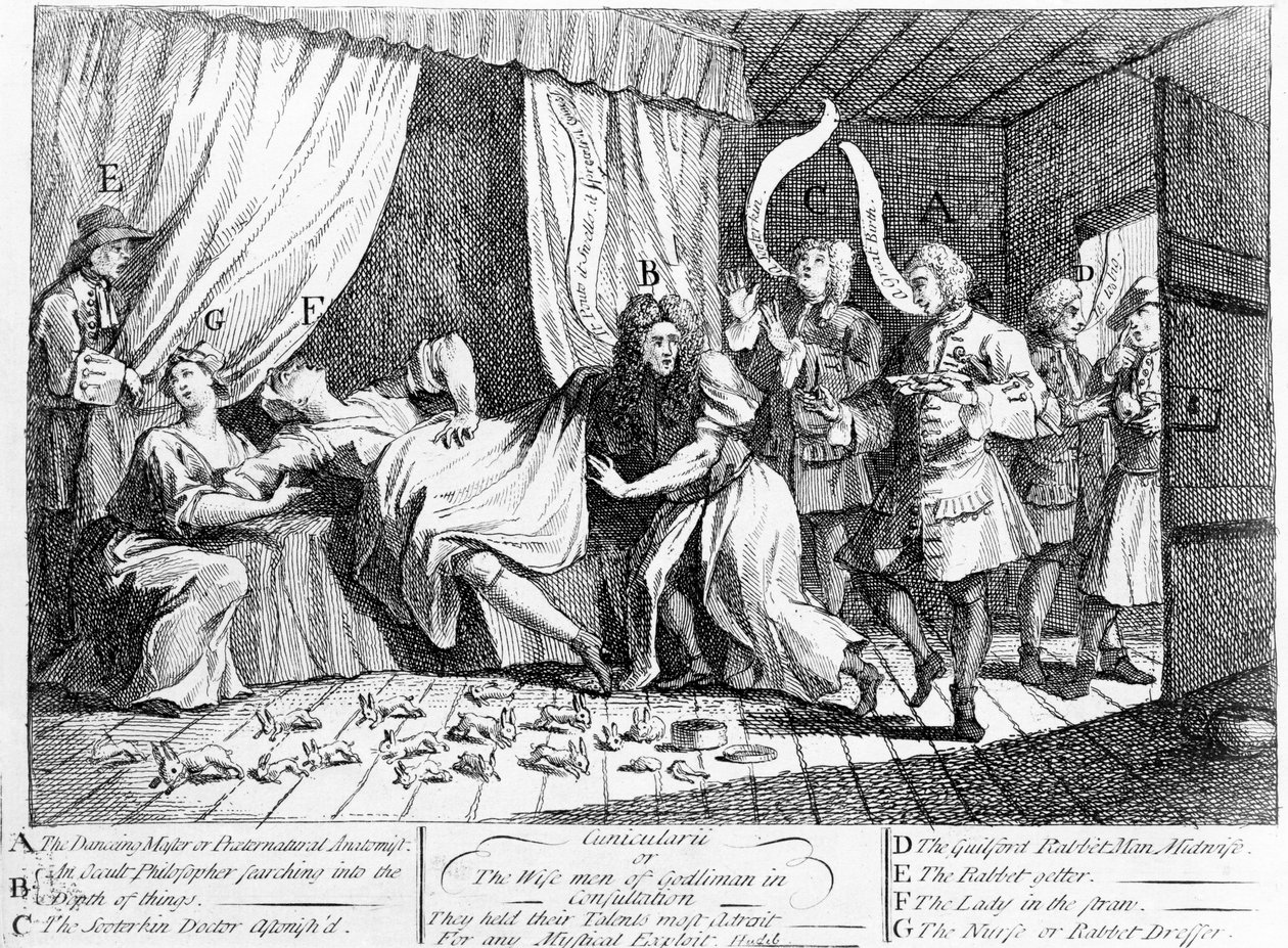 Cunicularii o los sabios de Godliman en consulta, 1726 de William Hogarth