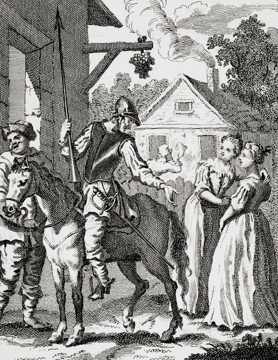 Don Quijote y Sancho Panza en una posada, publicado en 1798 de William Hogarth