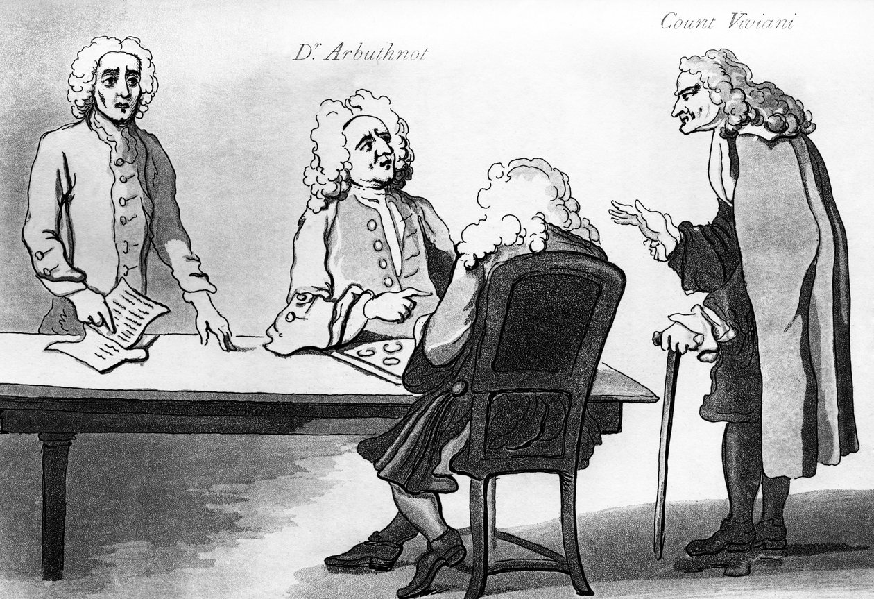 Dr. Arbuthnot y el Conde Viviani en la cafetería de Button de William Hogarth
