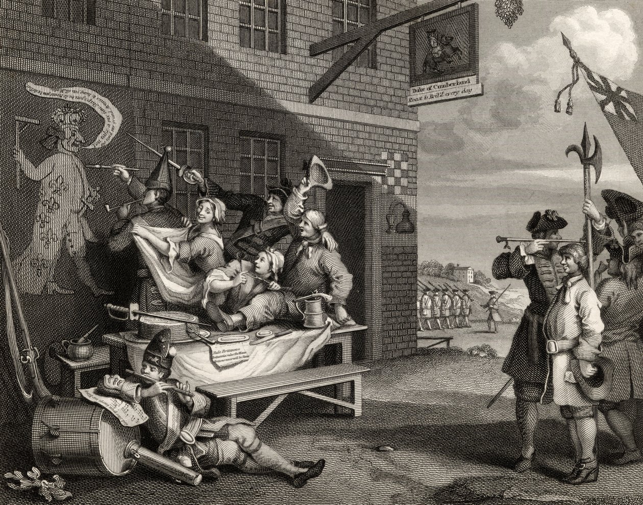 Inglaterra, grabado por Thomas Phillibrown, de 