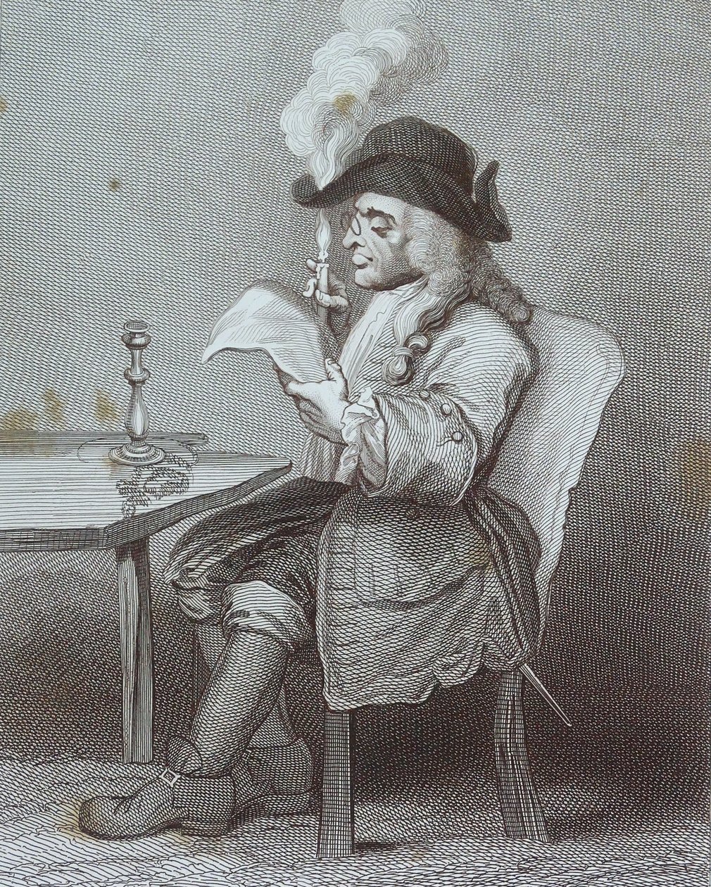 Grabado titulado "El político", de William Hogarth de William Hogarth
