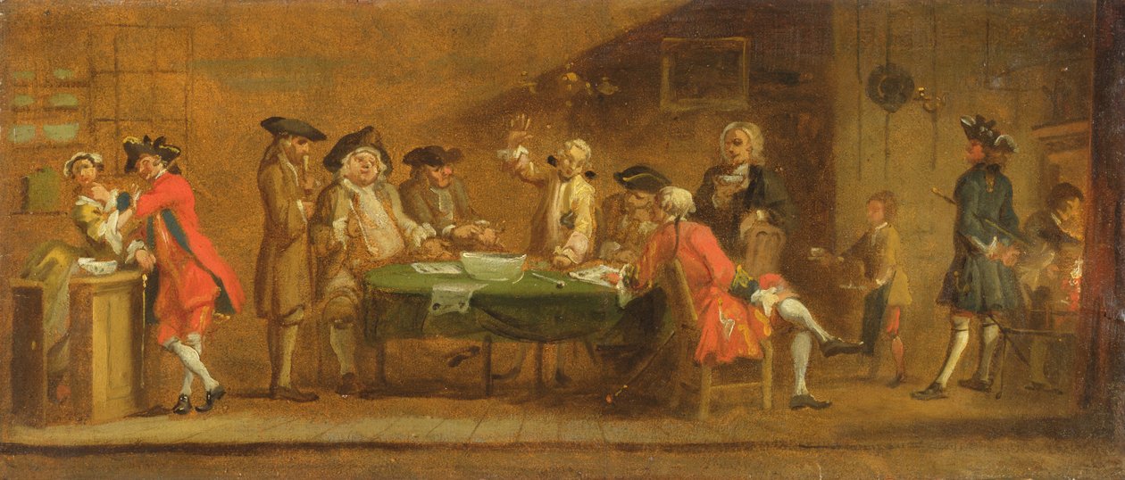 Figuras en una Taberna o Cafetería, 1720s de William Hogarth