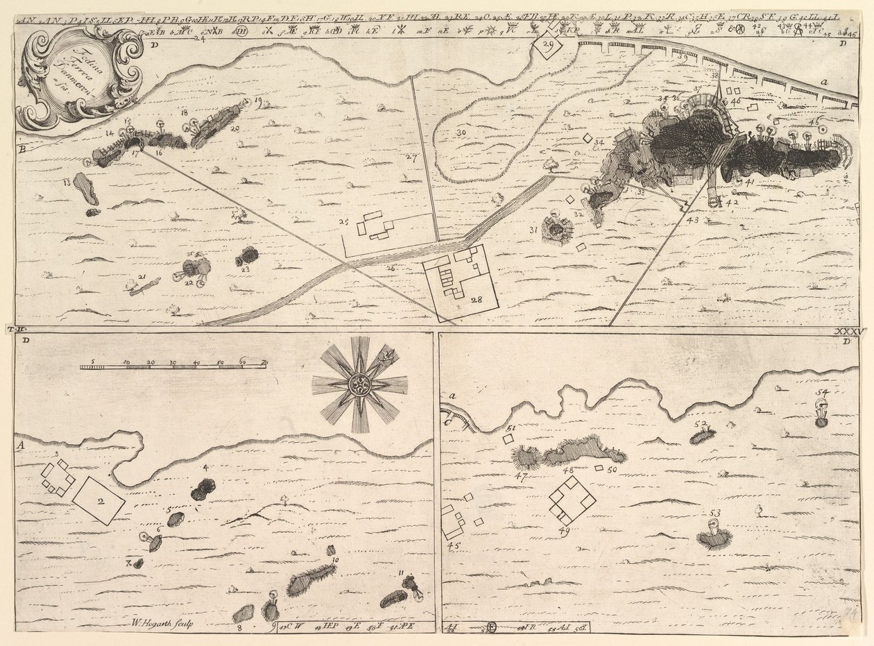 Fodina ferrea Danmorensis - Una mina de hierro danesa, Viajes de Aubry de La Mottraye de William Hogarth