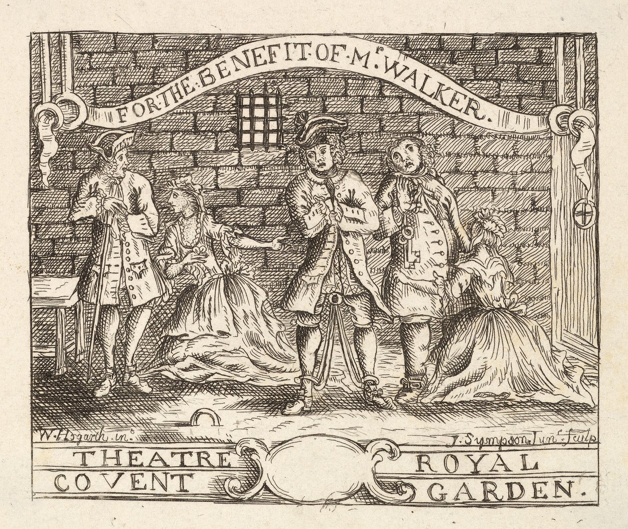 Para el beneficio del Sr. Walker, Teatro Real, Covent Garden, pub. 1822 de William Hogarth