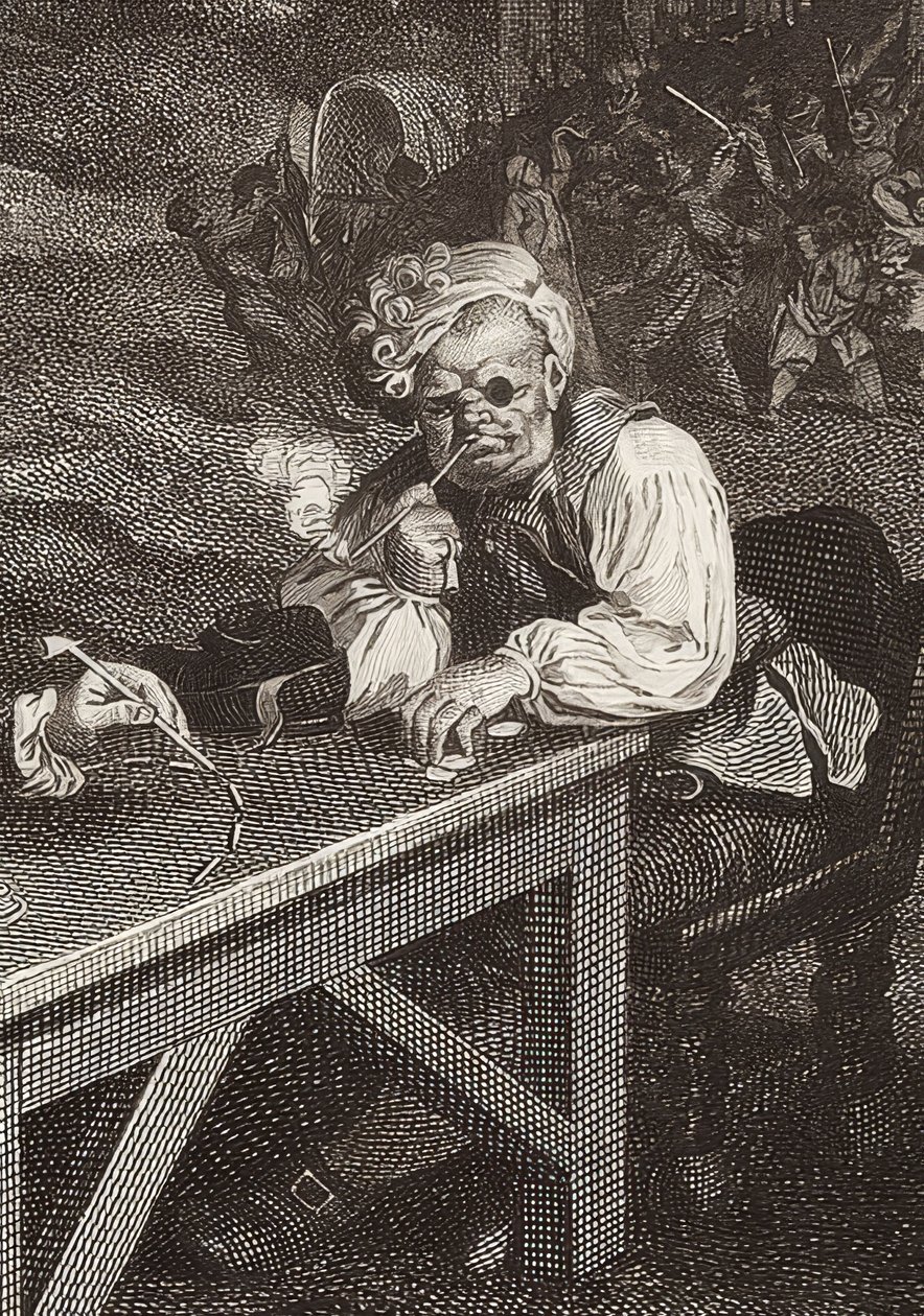 Cuatro impresiones de una elección / Las elecciones parlamentarias. Lámina 2: Buscando votos / Captación de votos (detalle) 1757 de William Hogarth