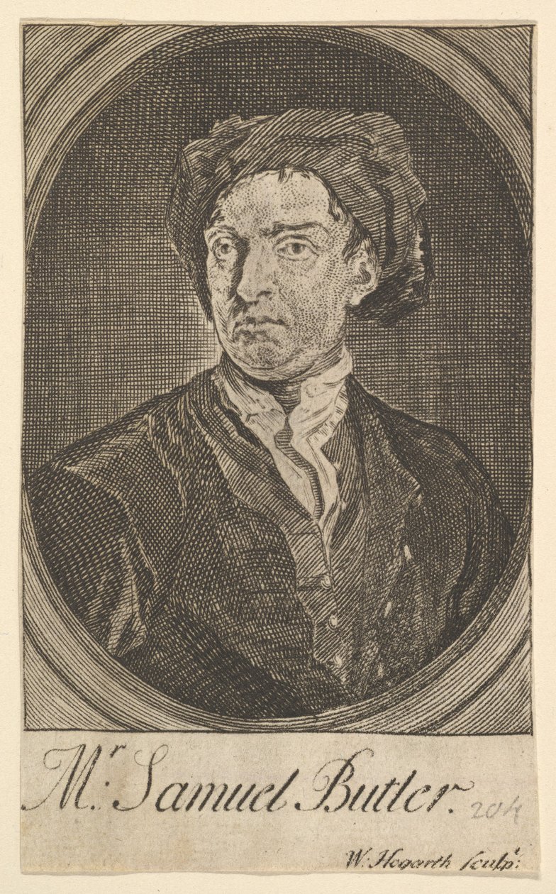 Retrato de frontispicio Diecisiete pequeñas ilustraciones para Hudibras de Samuel Butler, abril 1726 de William Hogarth