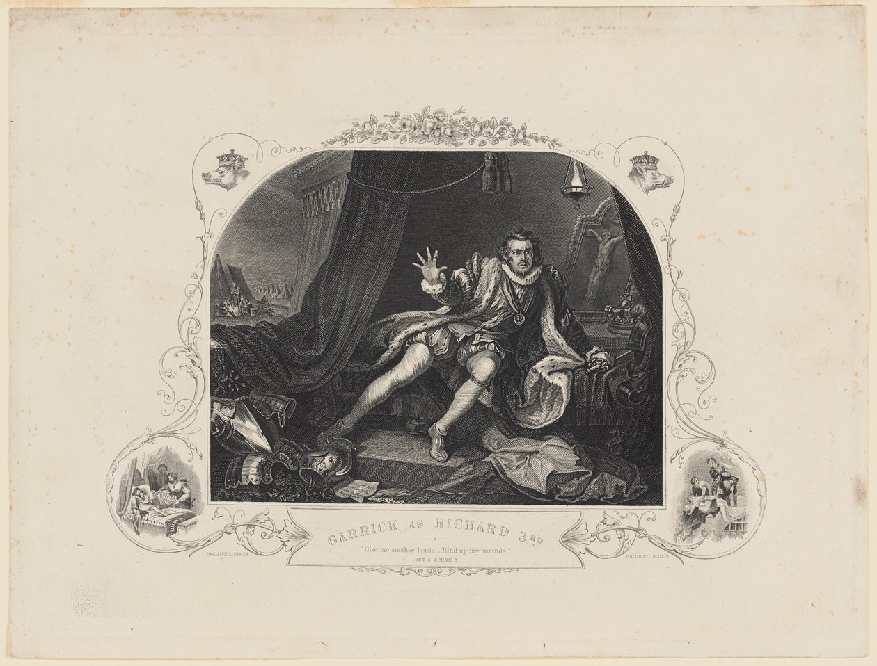 Garrick como Ricardo III de William Hogarth